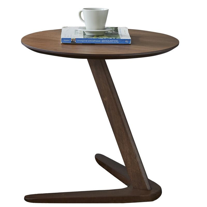 19.69" Tall Scandinavian Style Coffee Cocktail Table Wooden Round Coffee Table