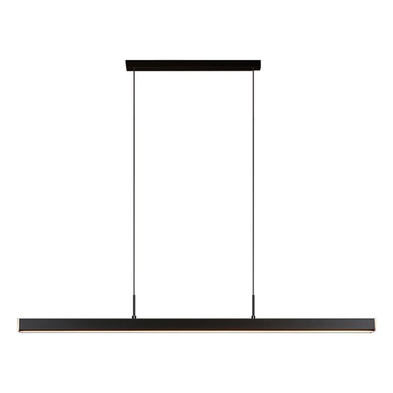 Legno di gomma + ferro moderno minimalismo dell'isola a led luce 59 "altezza regolabile cucina lunga cucina sospesa in nero
