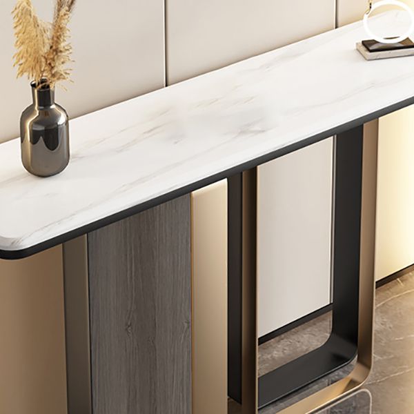 Glam White Accent Table Scratch Resistant Sofa Console Table for Hall