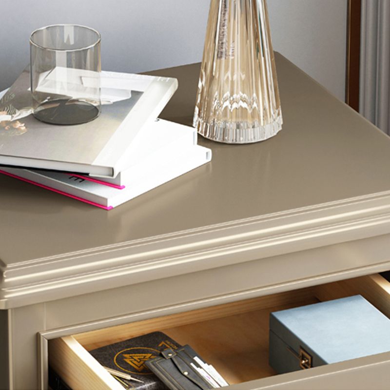 Traditional Oak Night Table Drawer Storage Nightstand for Bedroom