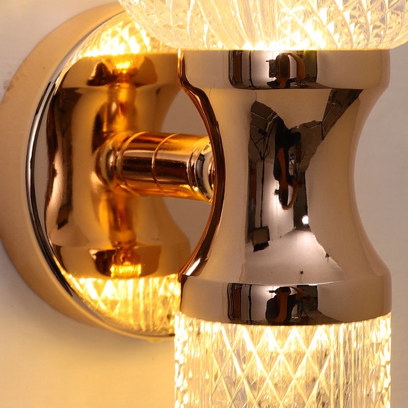 Post Modern 2 - Light Torch Wall Light Metal and Acrylic Wall Light in Gold and Clear