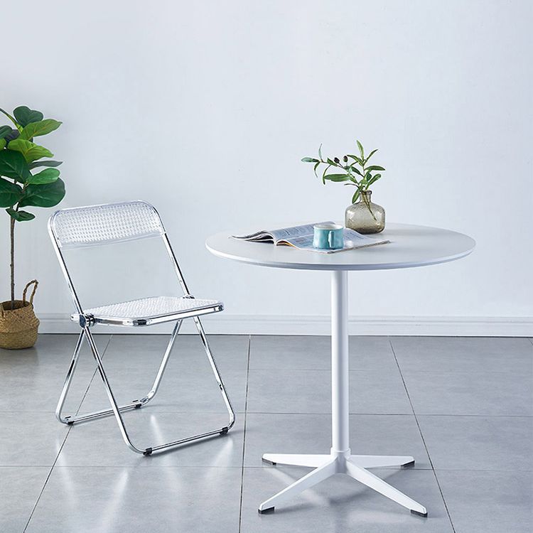 Mesa de comedor redonda contemporánea de metal mesa de madera para comedor y cocina