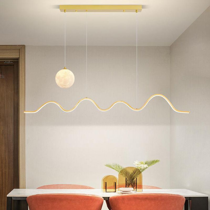 2-Light Modern Island Lighting Golden/Black/White LED Ceiling Light for Bedroom