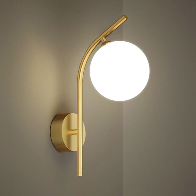 1 Light Ball Wall Sconces Modern Style Glass Wall Mounted Lamps