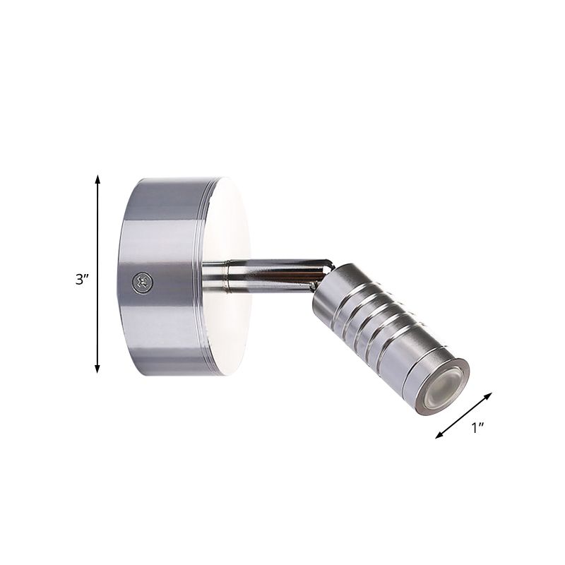 Contemporary Mini Tubed Wall Lamp Metal LED Bathroom Chrome Sconce Light Fixture in Warm/White Lighting