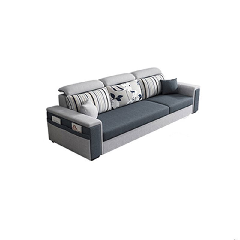Dark Gray Removable Cushions Pillow Top Arm Sofa/Sectional with Slipcover and Storage