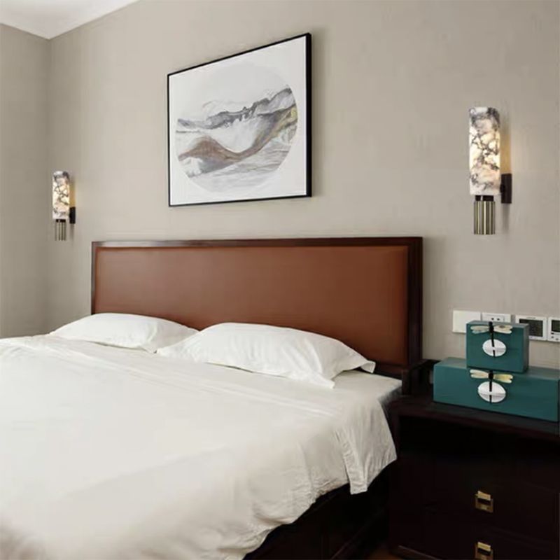 Single Modern Golden Wall Mounted Sconce LED Shaded Wall Light for Bedroom