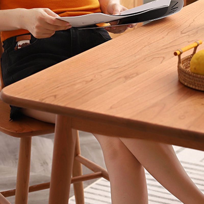 Table à manger en bois cerise moderne 4 jambes table en bois massif pour la maison