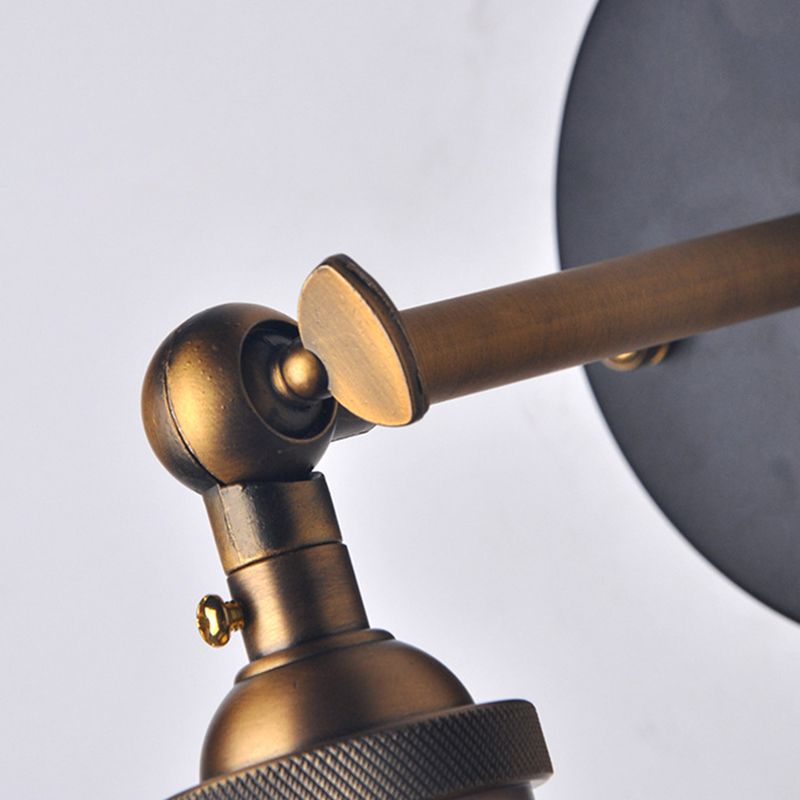 Flare Shade Light Industrial Style 1 Light Metal Wall Sconce Light Fixture in Black