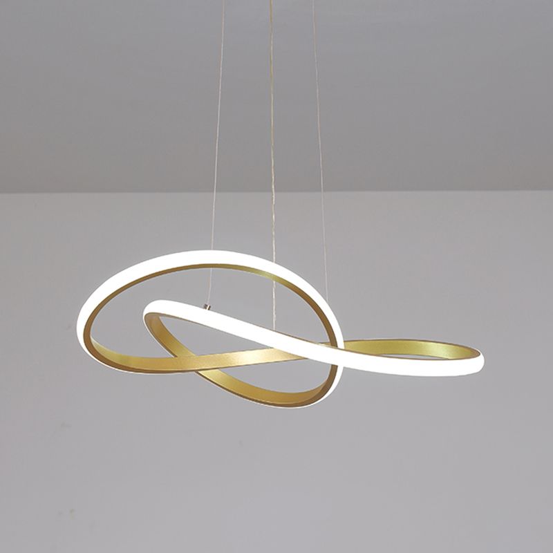 Twist Shade Metall Kronleuchter Licht moderne 1-helle Kronleuchterbeleuchtung in Gold