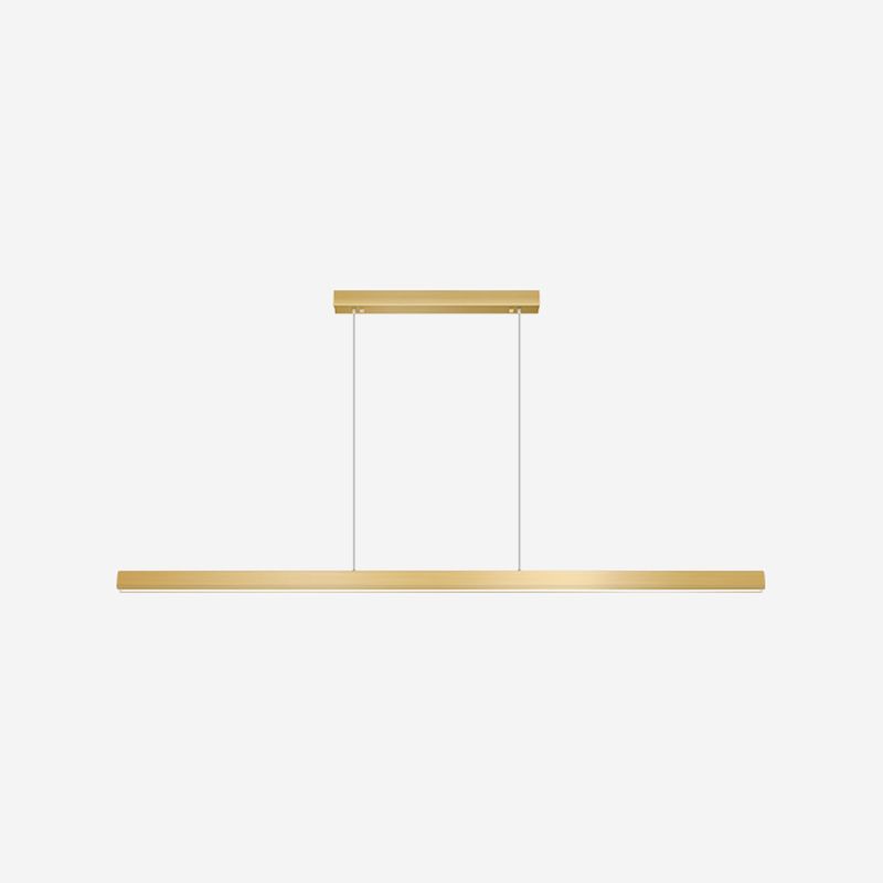 Contemporary Linear Shape Pendant Light Metal 1 Light Pendant Lighting Fixture in Gold
