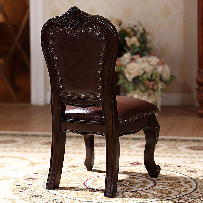 Victoria Style Rubberwood Chairs Open Back Side Kitchen Chairs Set