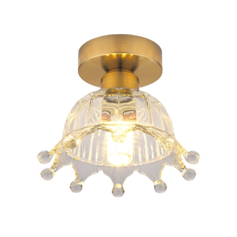 Modern Ceiling Lamp Geometric Flush Mount Light Fixture with Glass Shade for Bedroom