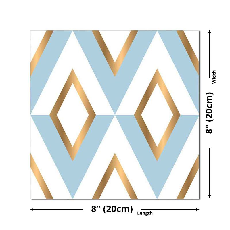 Rhombus Peel and Stick Wallpaper Panel Yellow-Blue Modern Style Wall Art for Washroom