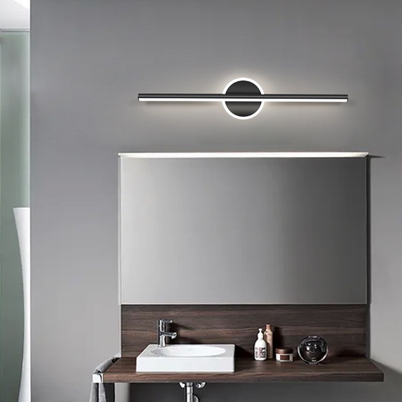 Style moderne de forme linéaire applique en métal métal 2 lumineux légers lumière pour salle de bain