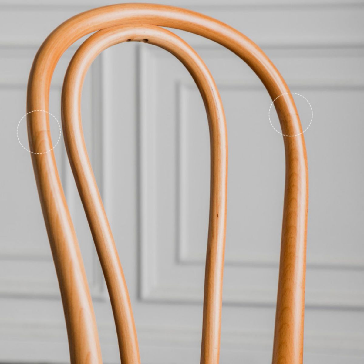 Silla sin brazos de comedor de madera tradicional, silla lateral de comedor individual con respaldo abierto para uso doméstico