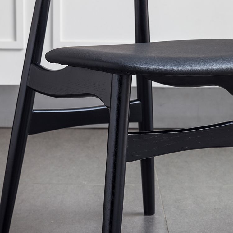 Contemporary Solid Wood Dining Room Chairs Armless Open Back Dining Side Chair for Home Use