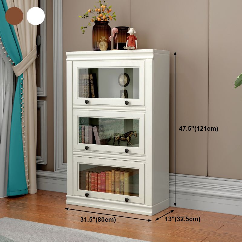 Wooden Barrister Bookcase Modern Closed Back Bookcase for Home Office