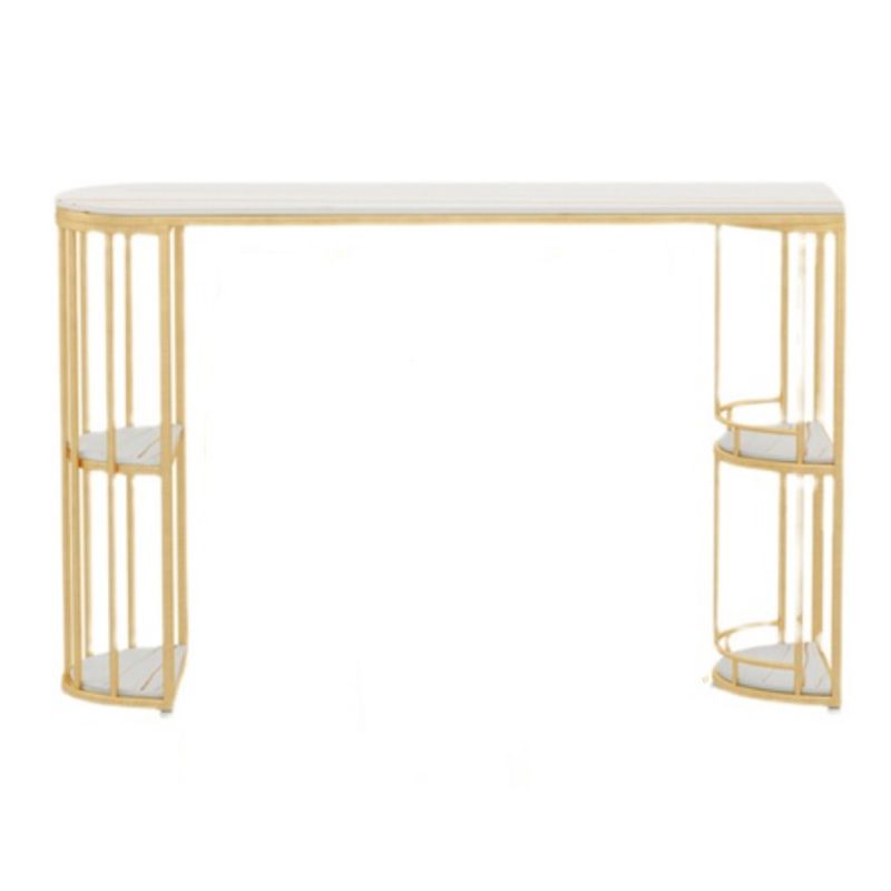 Indoor Oval Pub Dining Set 1/2/3 Pieces Stone and Metal Pub Set with Storage