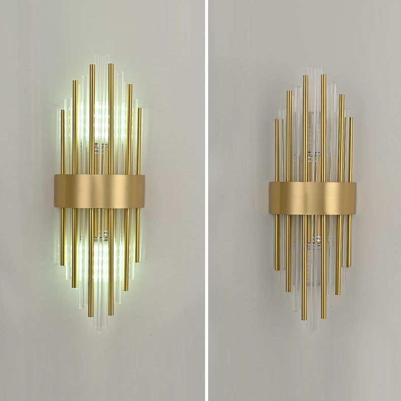 Sombra geométrica de 2 luces Diclas de pared Moderna Moder de monte de pared de estilo de cristal