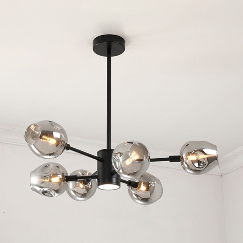 Goud moderne stijl kroonluchter licht sputnik ontwerpglas hanglampje voor slaapkamer