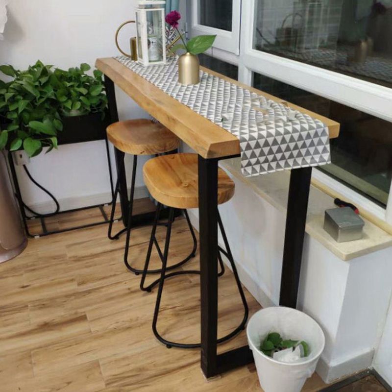 Indoor Modern Bar Pub Table Set 1/2/3/4/6 Pieces Solid Wood Pub Table Set in Natural