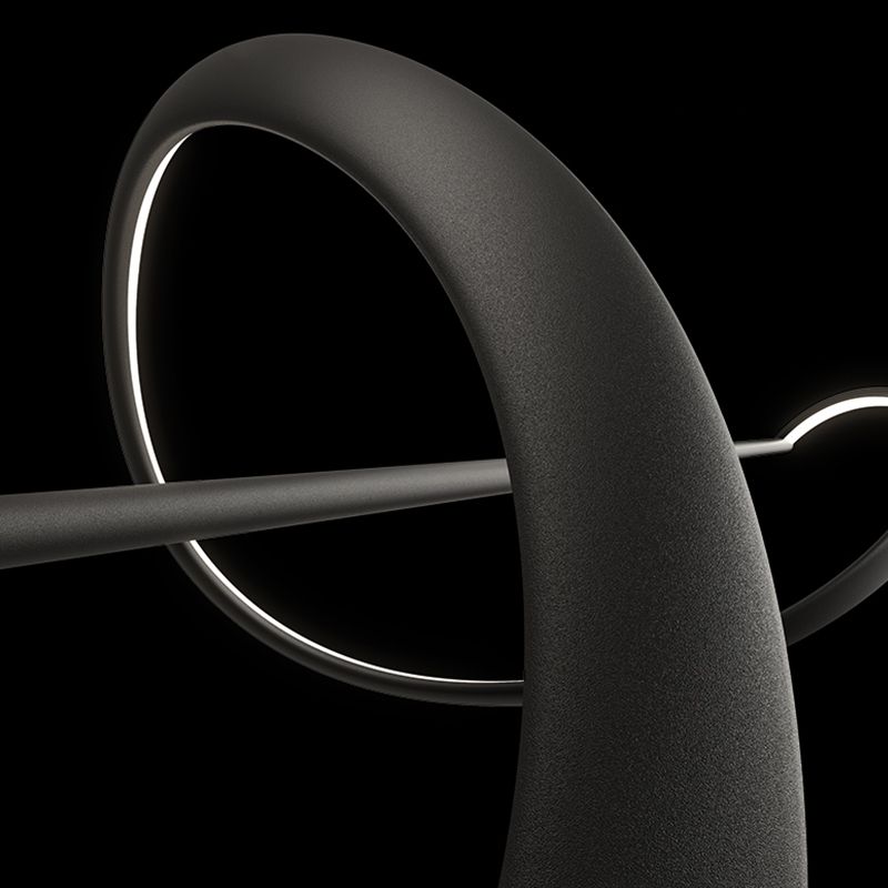 Black LED Island Hanging Lamp Strip Shape Island Lamp with Acrylic Shade for Dining Room