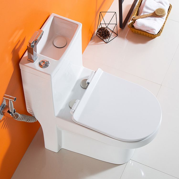Modern Floor Mount Toilet Bowl Elong Toilet with Seat for Bathroom