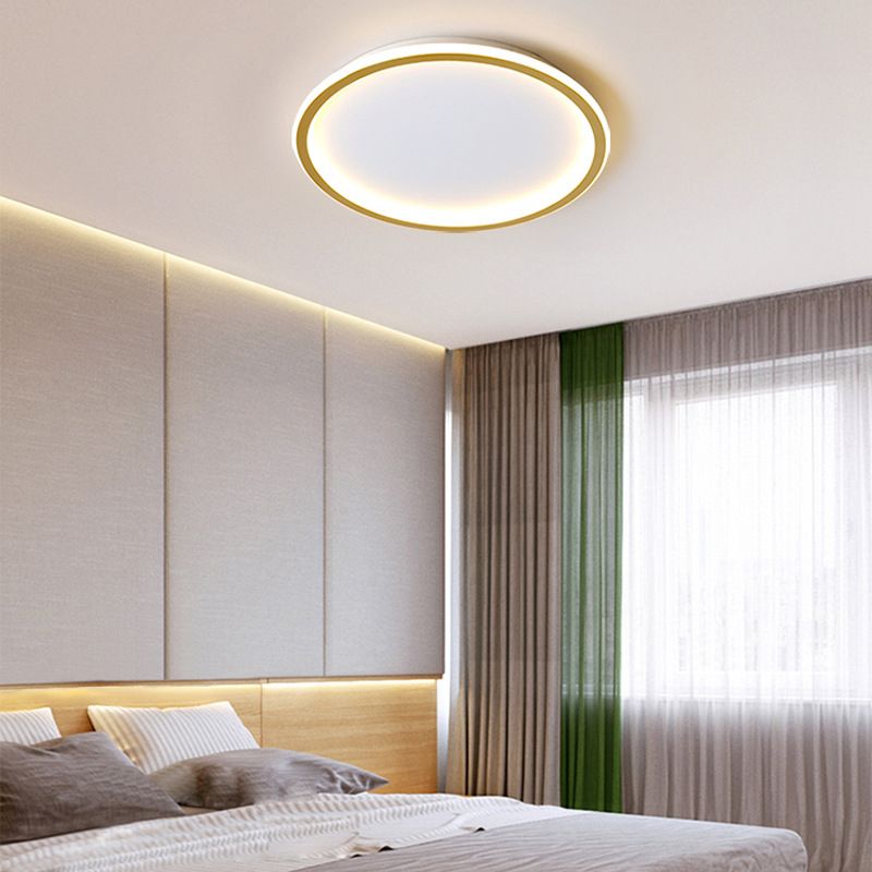 Modern Circolare Flush Light Metal e Acrylic Gold Led Surface Mount Massimale Luci per Living Room