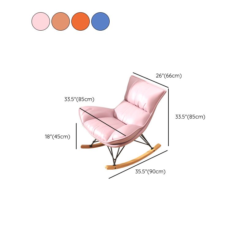 Contemporary Upholstered Rocker Chair Metal Frame Spindle Rocker Chair with Ottoman