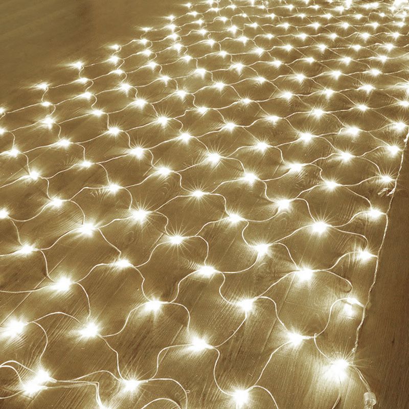 Net Shaped Solar Curtain String Light Set Nordic Plastic Outdoor LED Landscape Light
