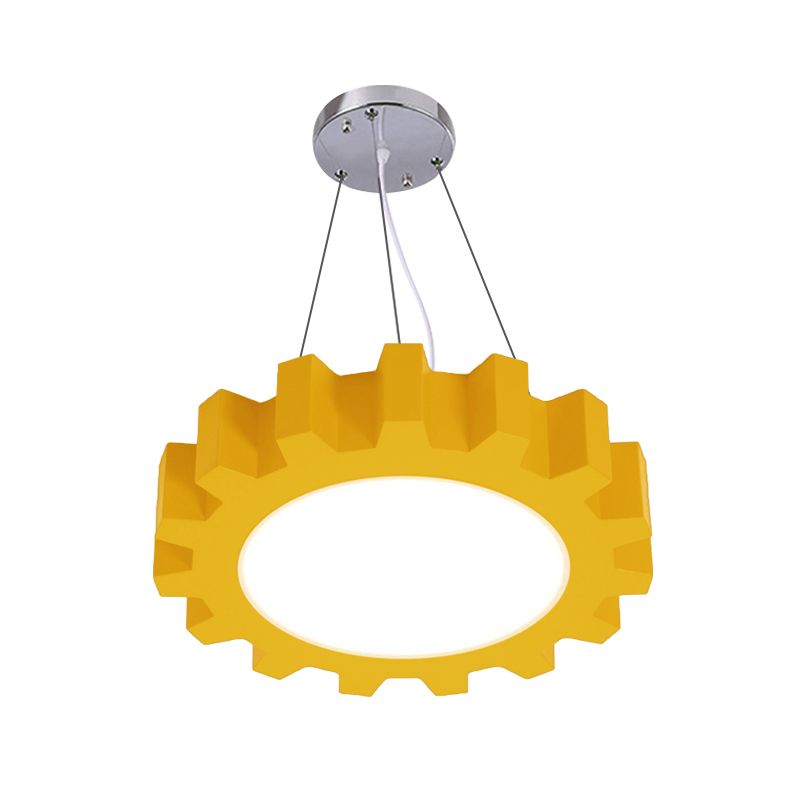 Creative Gear Pendant Light Acrylic Candy Colored LED Suspension Light for Kindergarten