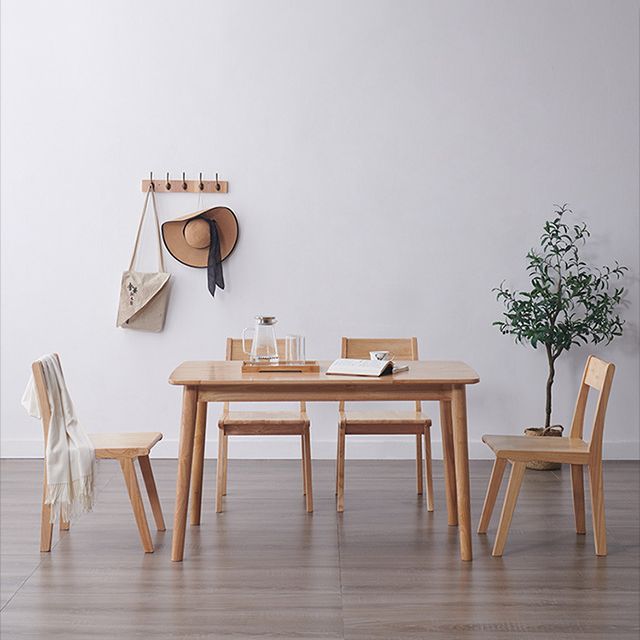 Table à manger en bois massif de style moderne rectangulaire Table à manger pour la maison