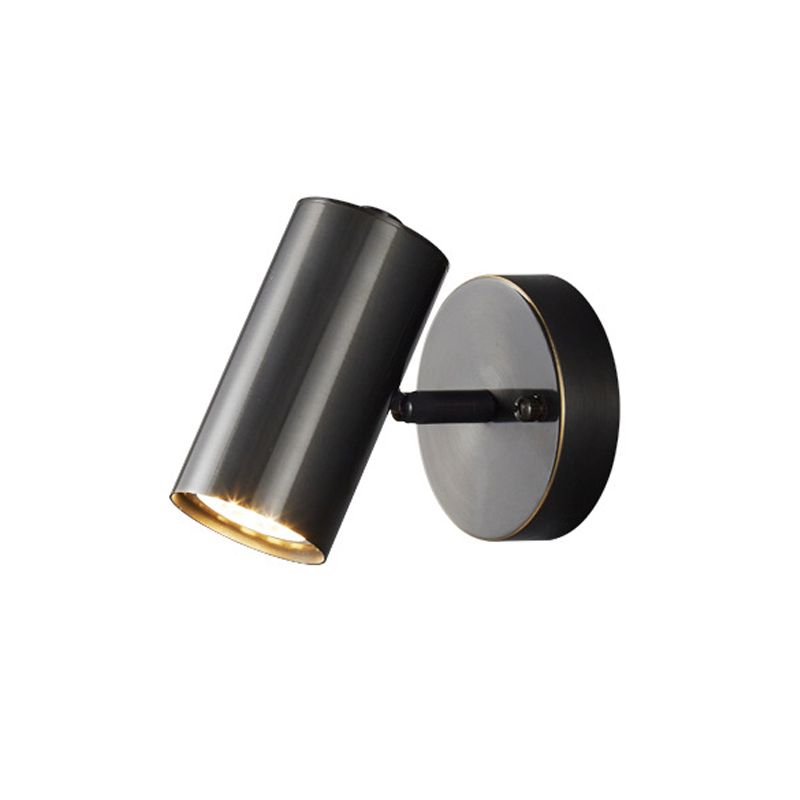 1 Light Wall Mount Lighting Modern Metal Wall Mounted Lamps in Black for Living Room