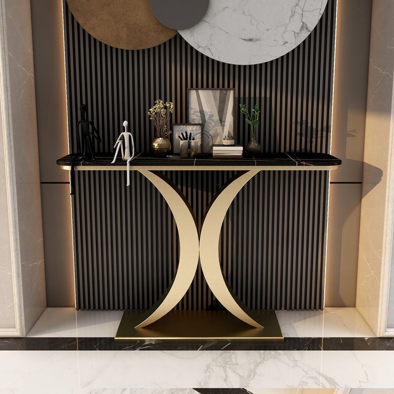 Glam Stone Oval Accent Table Scratch Resistant End Table for Hall