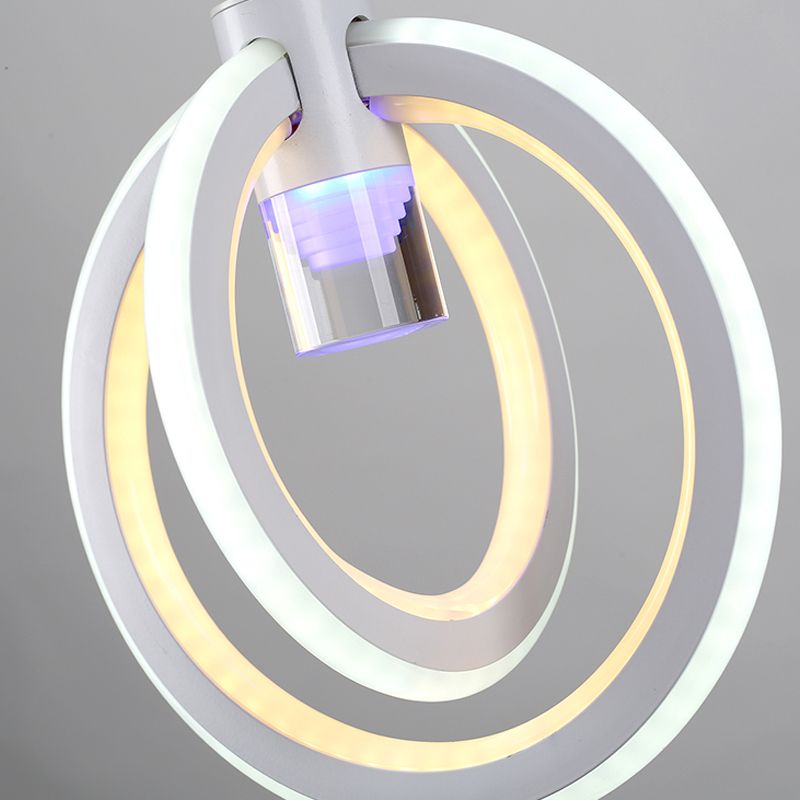 Costilla acrílica de órbita simple Coste de 3 luces Luz de techo colgante para sala de estar para sala de estar