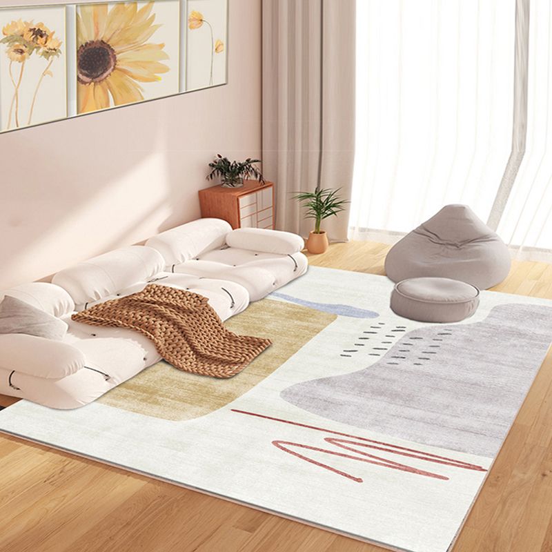 Contemporary Rug Polyester Rug Anti-Slip Backing Carpet for Living Room