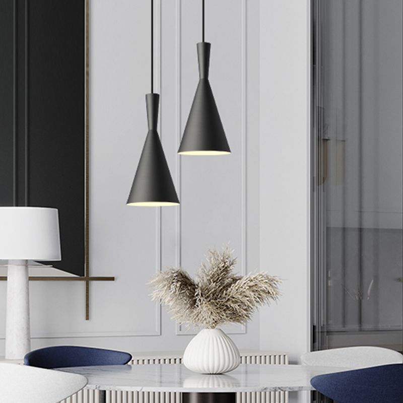 Cone Shade Hanging Lighting Modern Style Metal 1 Light Hanging Lamp for Bedside