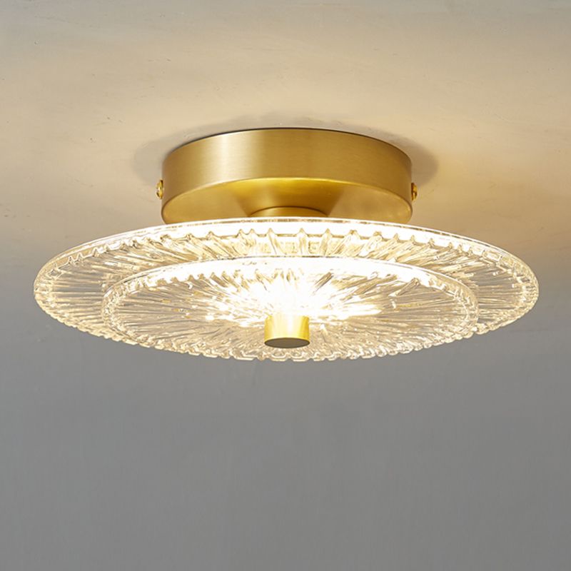Plafonnier en forme de géométrie moderne en cuivre, 1 lumière, montage encastré avec trou de 3 "de diamètre pour balcon
