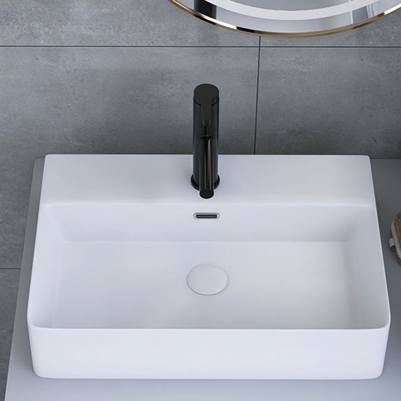 White Trough Bathroom Sink Rectangle Ceramic Trough Bathroom Sink