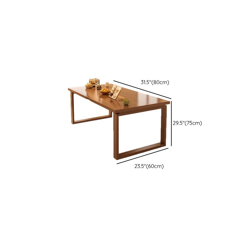 Modern Rectangular Wood Dining Table with Solid Wood Legs for Living Room