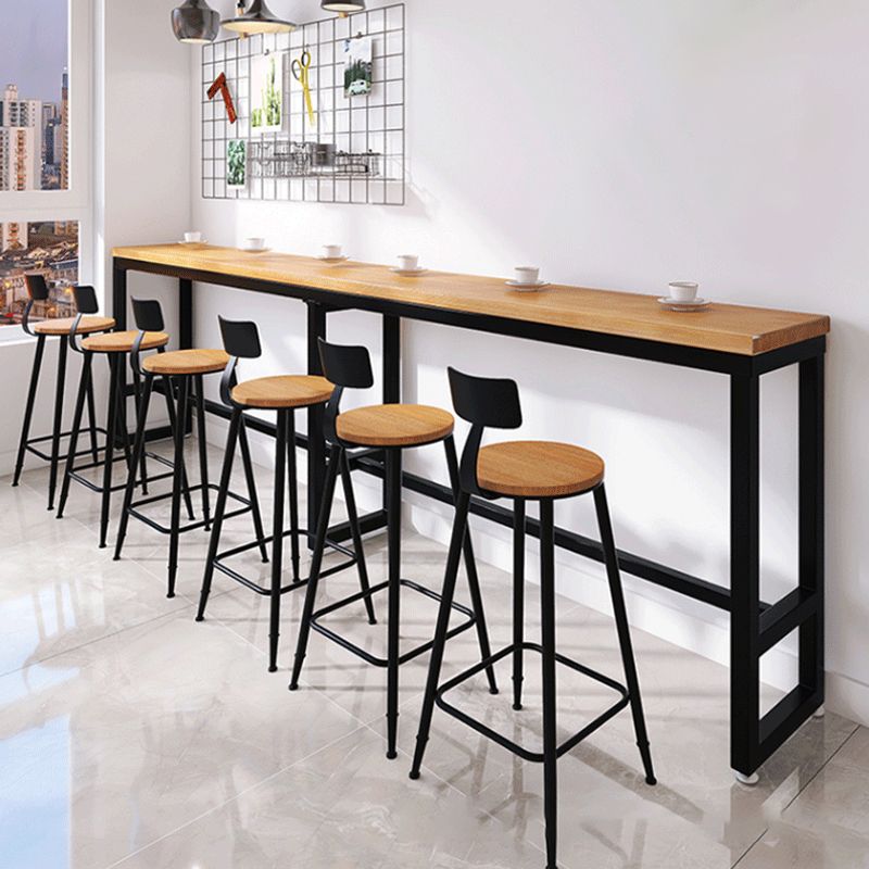 Industrial Bar Table Bar Height Rectangle Solid Wood Pub Table for Home