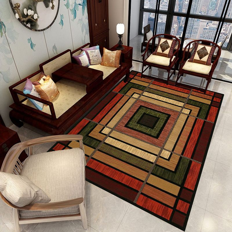 Modern Geometry Print Indoor Carpet Polyester Area Rug Washable Carpet for Home Decoration