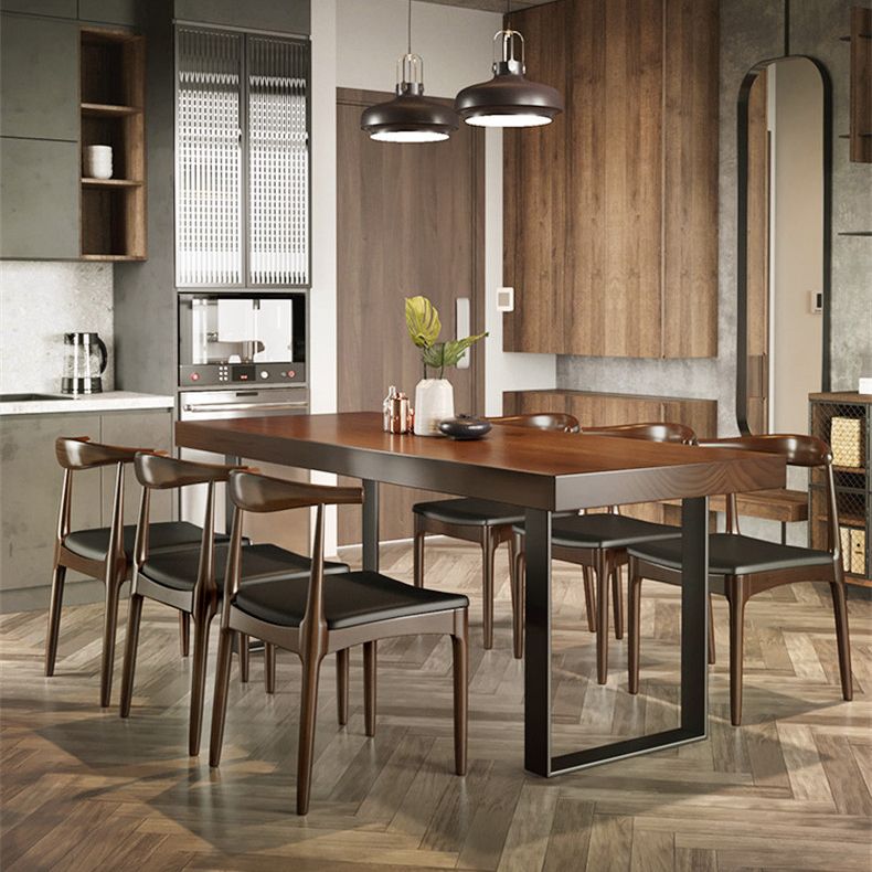 Industrial 1/5/7 Pieces Dining Set Rectangle Pine Wood Dining Table for Dining Room