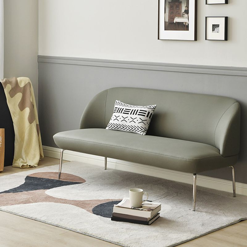 Modern 2/3-seater Settee Faux Leather Stain Resistant Sofa with Metal Legs