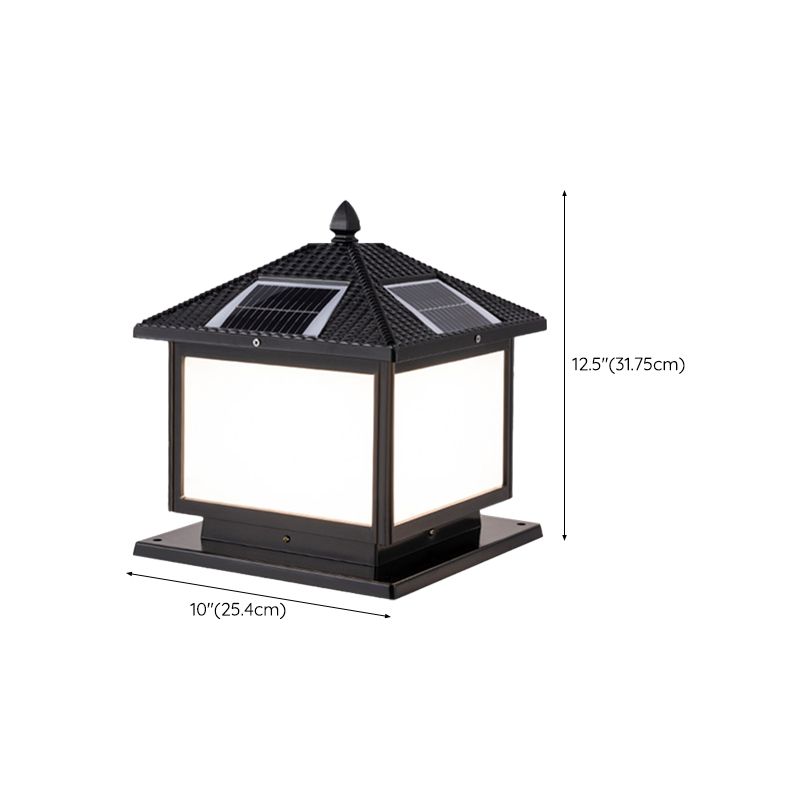 Modern Minimalist LED Solar Lighting Fixture with Acrylic Shade for Garden