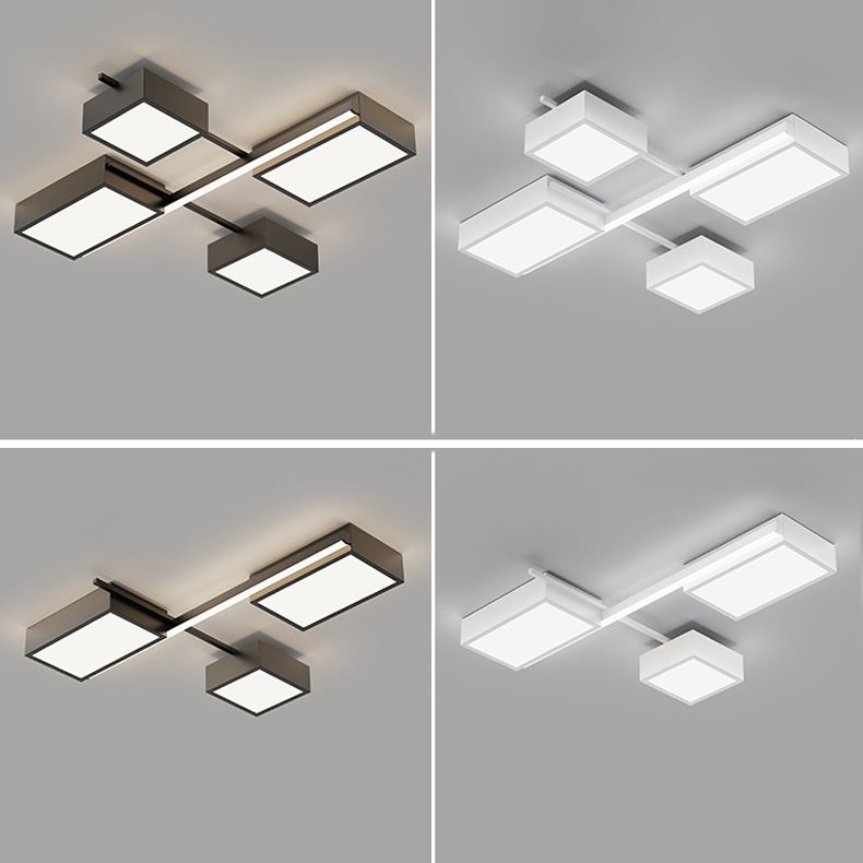 Éclairage encastré contemporain Plafonniers encastrés à LED multi-têtes noirs