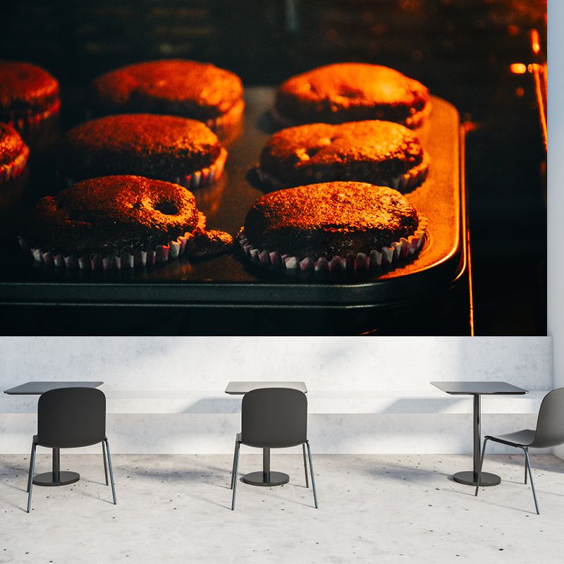 Mini Cake Mural Wallpaper Contemporary Mildew Resistant Commerce Shop Decoration