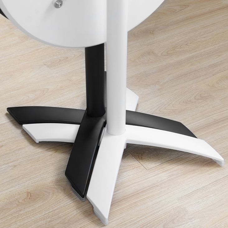 Metal Contemporary Round Dining Table Wood Top Dining Table with Pedestal Base