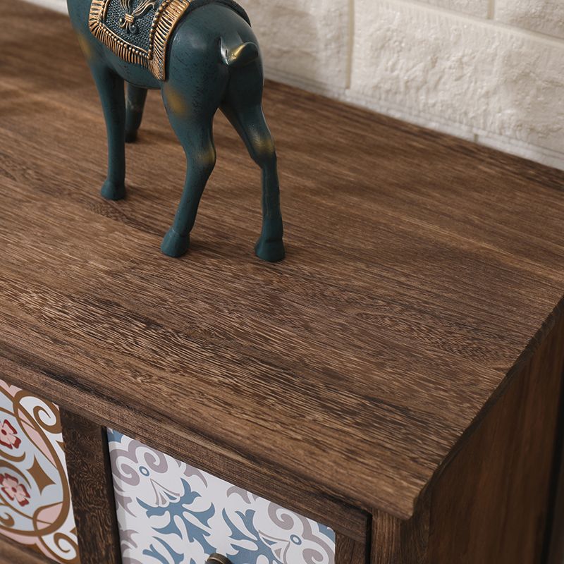 Nautical Bedroom Storage Chest Solid Wood Chest in Brown with Drawers